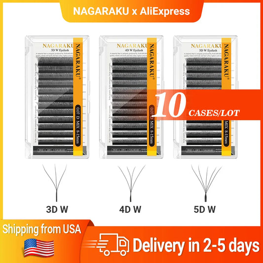 NAGARAKU W Shape 3D 4D 5D Synthetic Eyelash Extensions