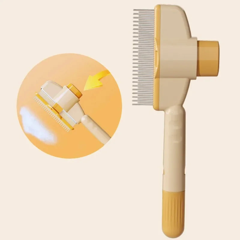 Stainless Steel Dog Grooming Comb Self Cleaning Massage Brush