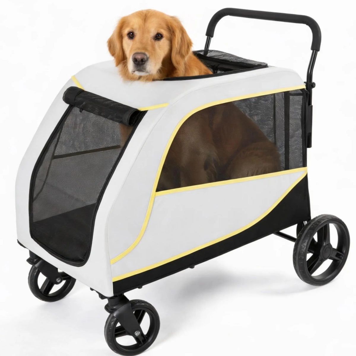 Foldable Dog Stroller With Breathable Mesh Outdoor Pet Carrier