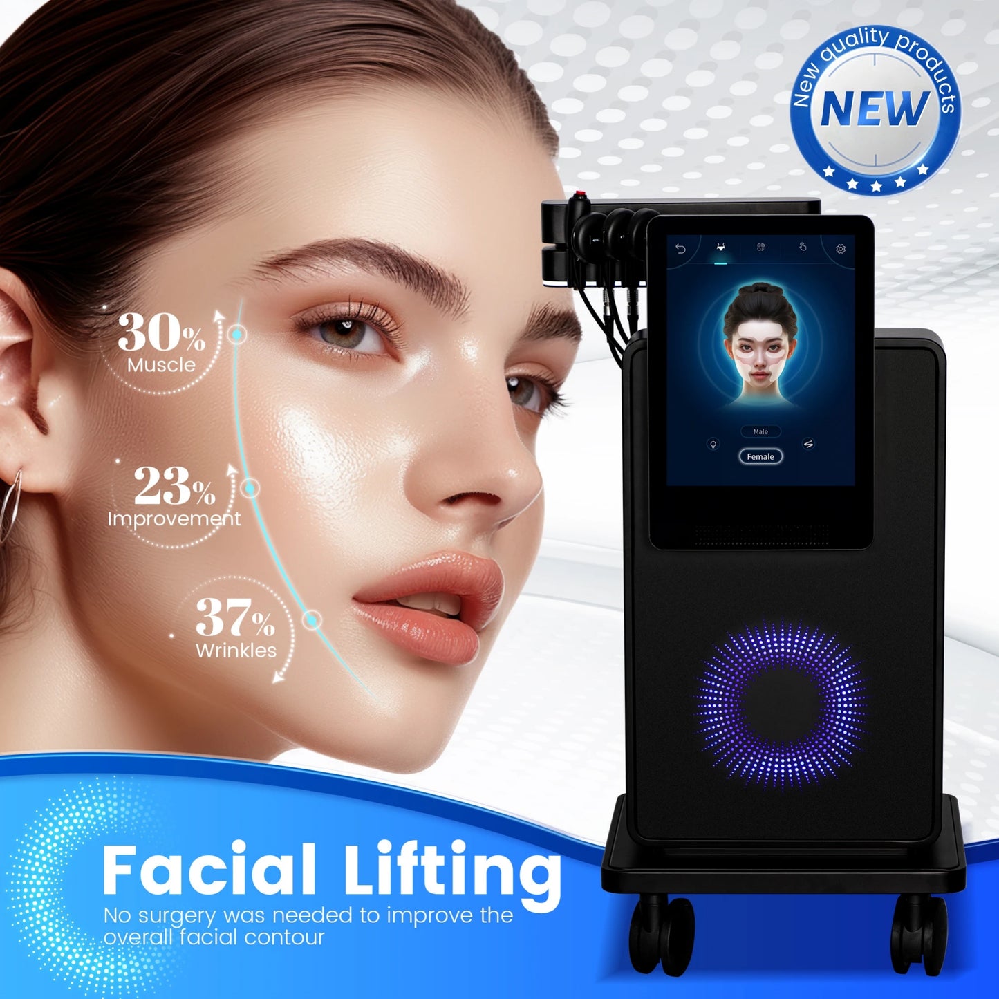 MYOSLIM Face Beauty Device With Temperature, Microcurrent And Electromagnetic Wave