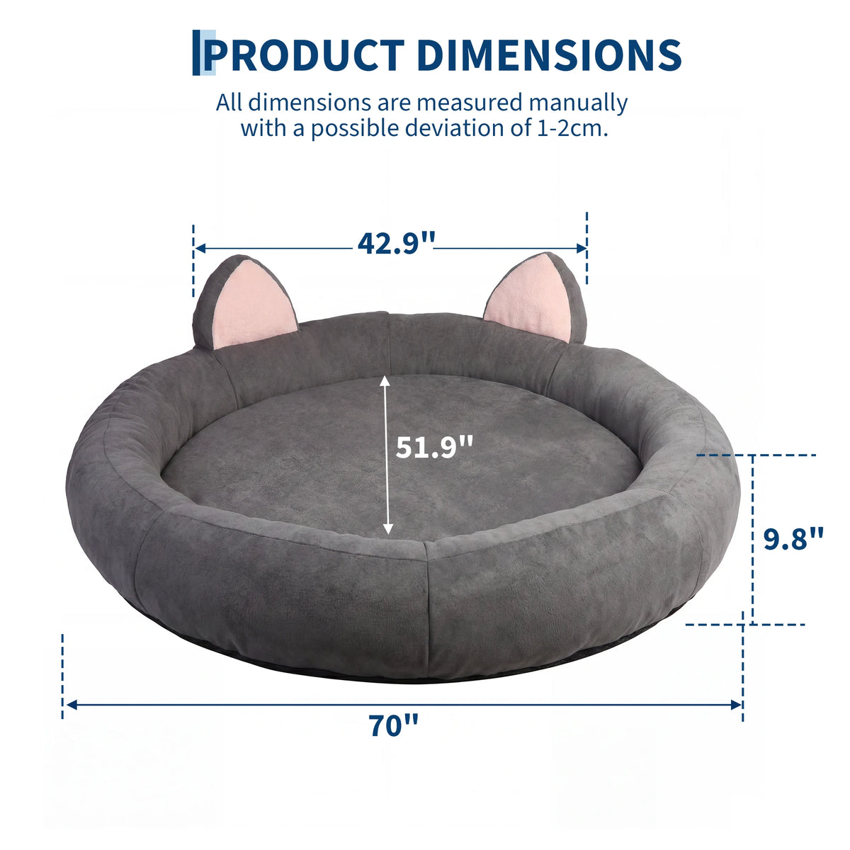 Orthopedic Memory Foam Dog Bed With Supportive Bolster Design