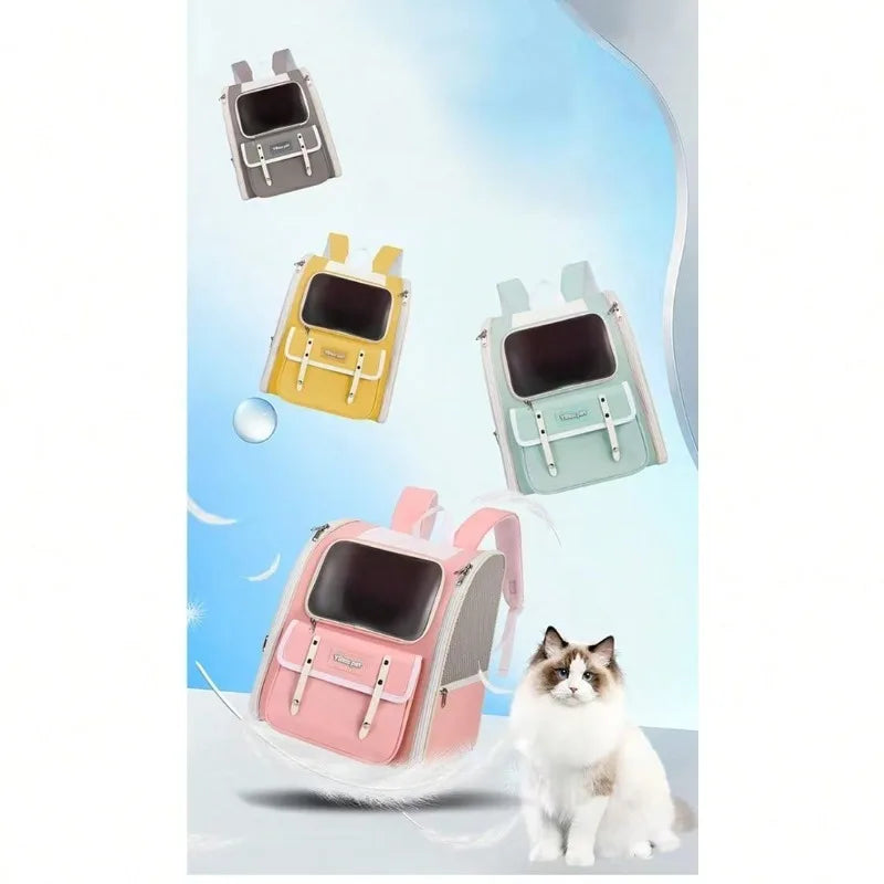 Foldable Cat And Dog Backpack Carrier For Travel And Hiking