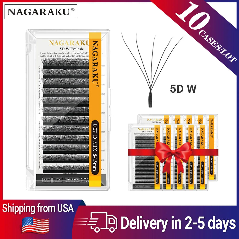 NAGARAKU W Shape 3D 4D 5D Synthetic Eyelash Extensions
