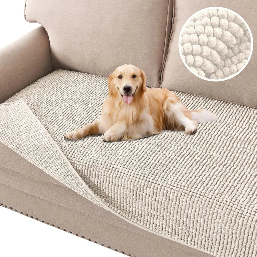 Plush Chenille Dog Bed Cover Non Slip Sofa Protector For Pets