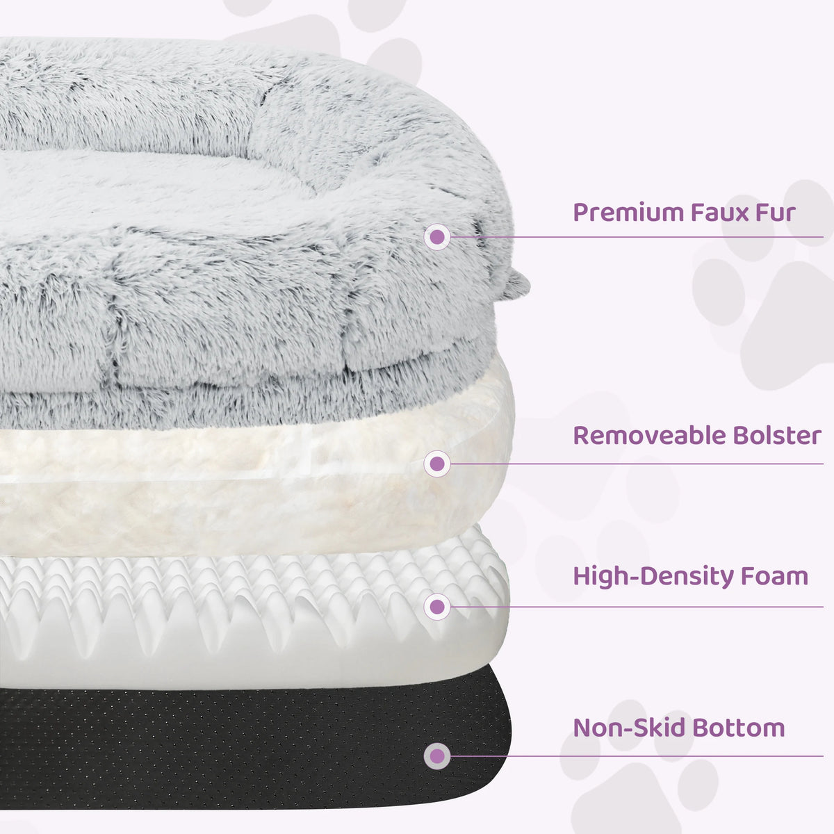 Large Human Dog Bed Orthopedic Faux Fur With Removable Cover