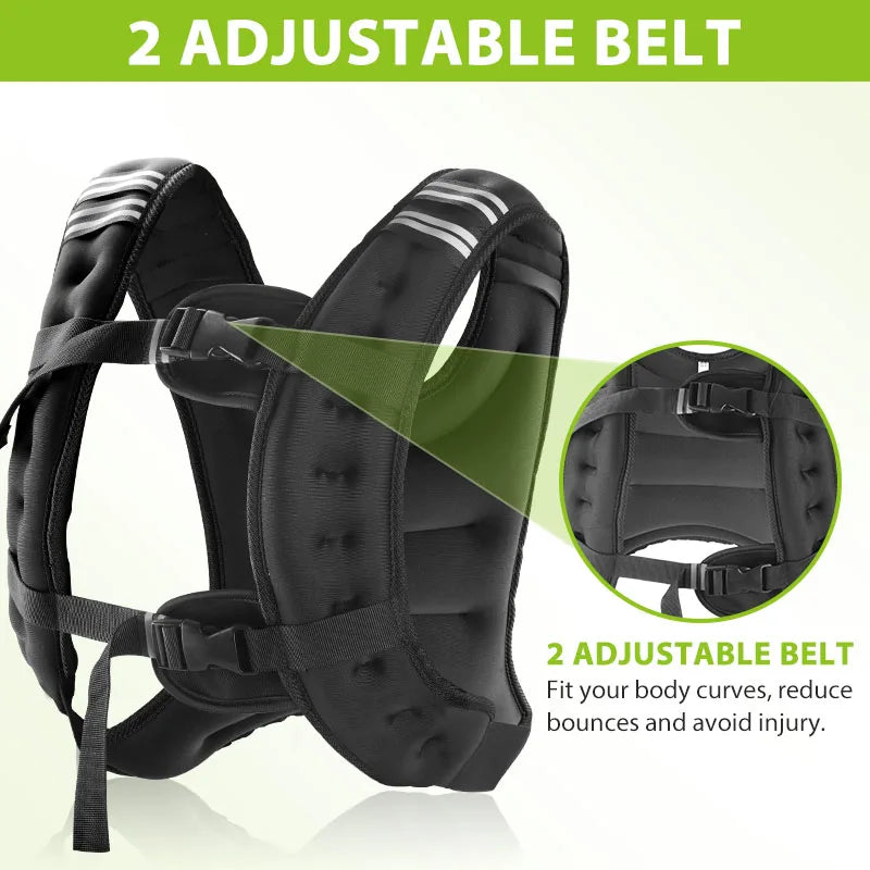 Reflective Weighted Vest With Iron Pellets For Training And Running