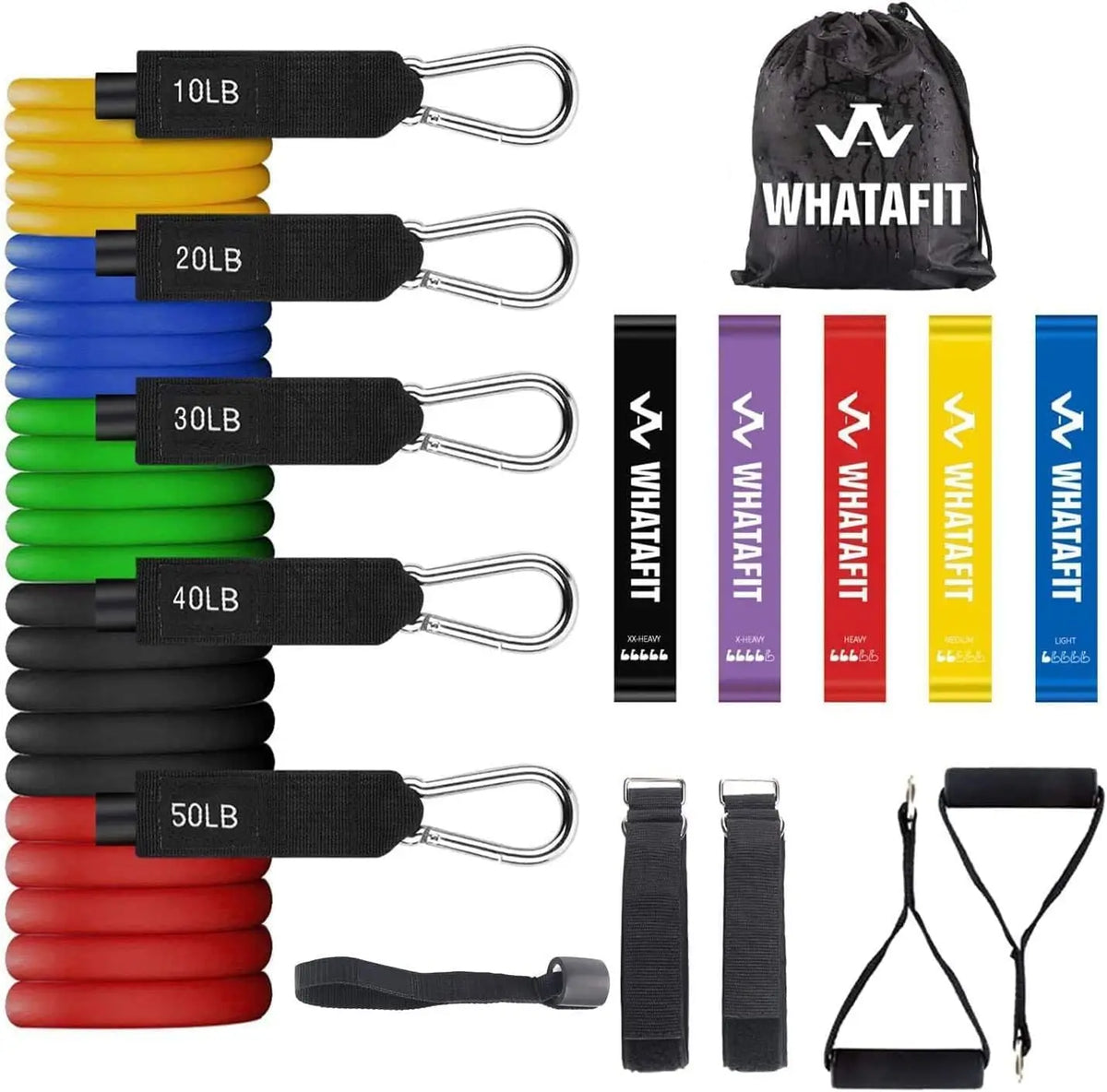 WHATAFIT Resistance Bands With Handles For Strength Training