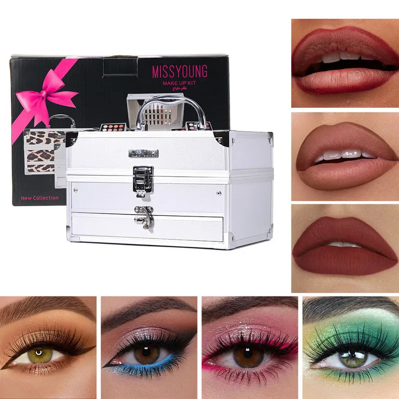 Multi Function Makeup Set With Mirror Lipstick Eyeshadow And Blush