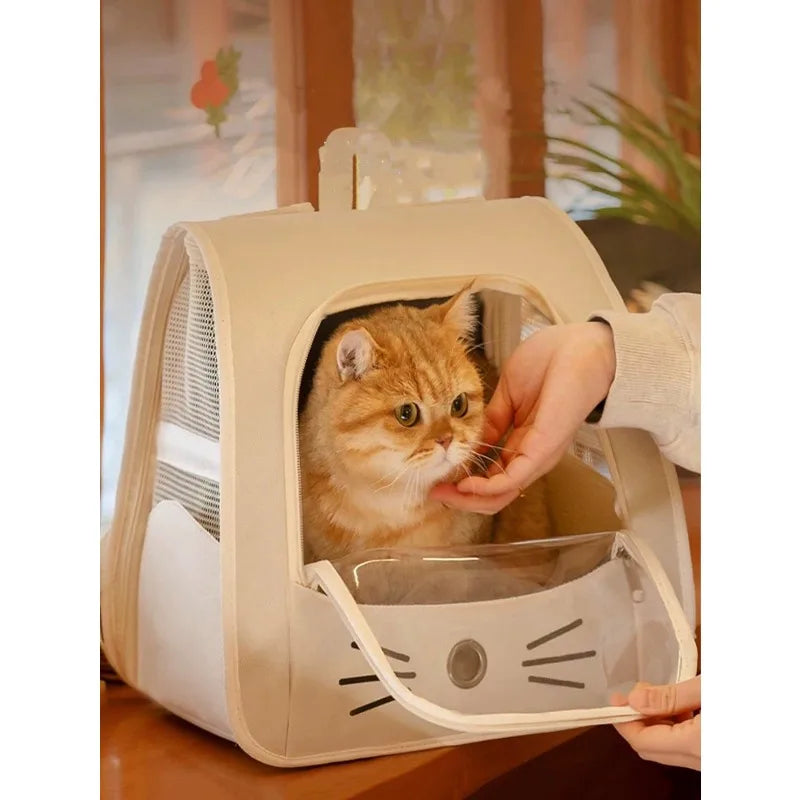 Transparent Breathable Oxford Cloth Pet Backpack Carrier