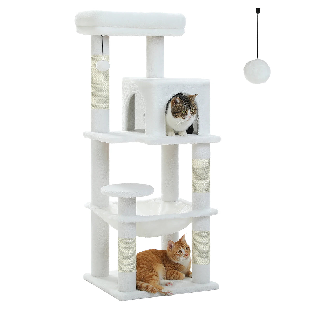 PETEPELA Indoor Cat Tree Tower With Hammock Condo And Perch