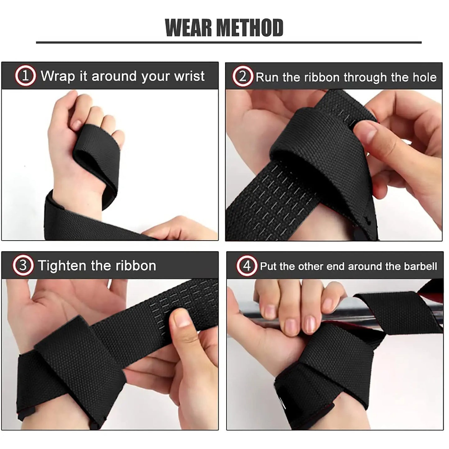 GOUNOD Weightlifting Wrist Straps Adjustable Non Slip Gym Lifting Band