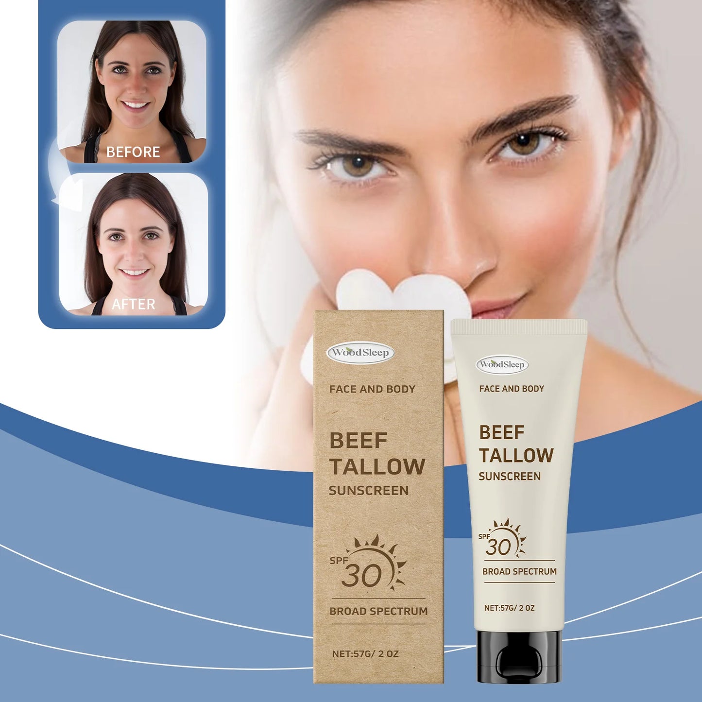 WOODSLEEP SPF30 Sunscreen Broad Spectrum UV Protection For Outdoor Activities