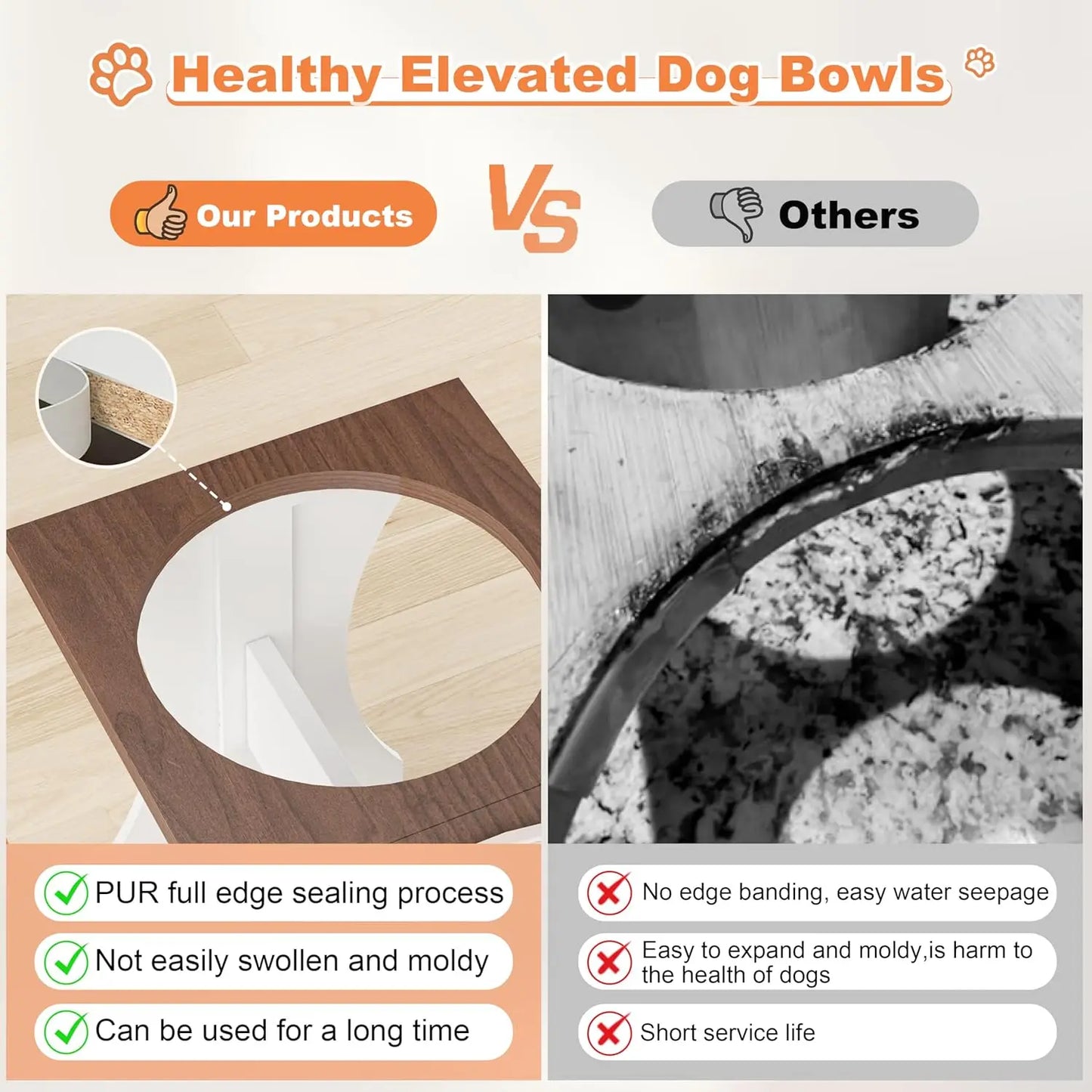 Elevated Dog Bowl Stand With 12 Cup Capacity Farmhouse Style