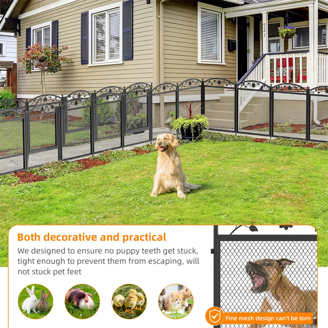BINGOPAW 8 Panel Heavy Duty Dog Playpen Outdoor Indoor Iron Waterproof Pad