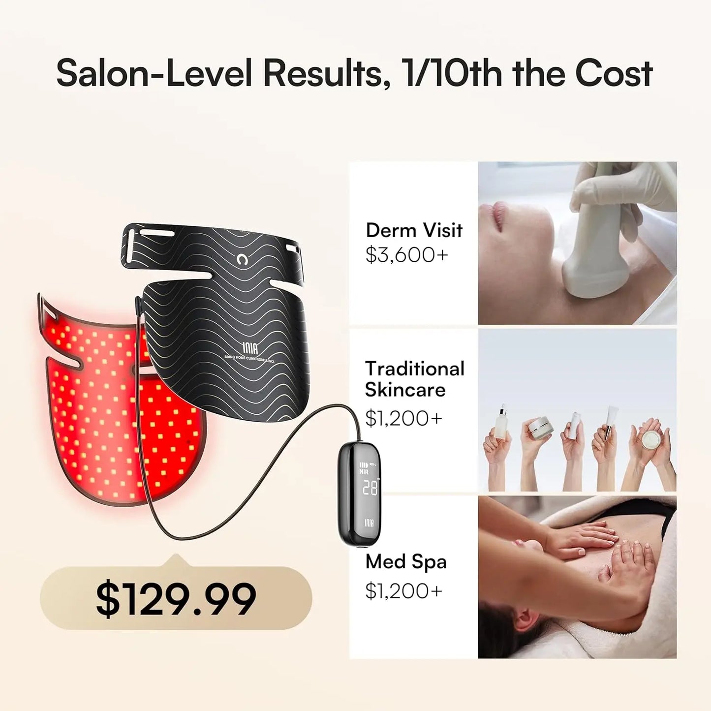 Red Light Therapy Mask For Neck And Décolleté 850nm NIR