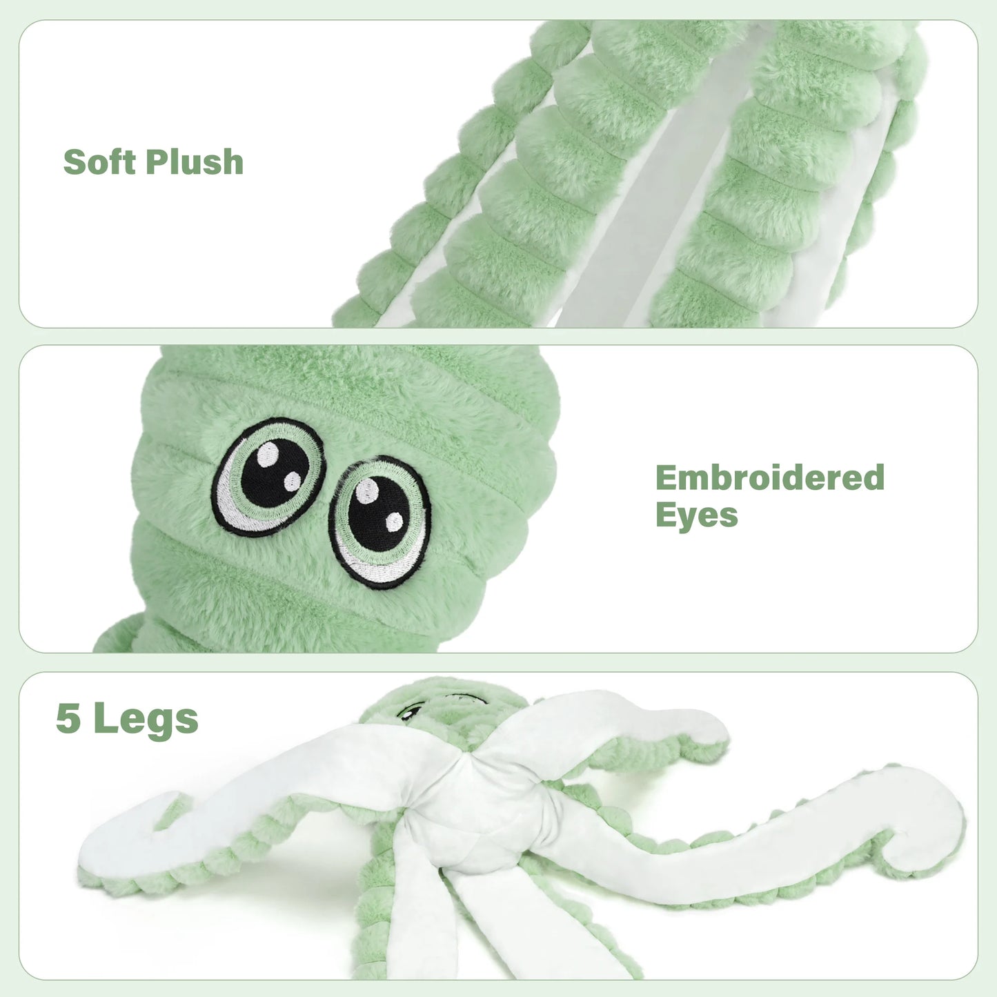 Octopus Design Squeaky Plush Dog Toy For Interactive Chewing