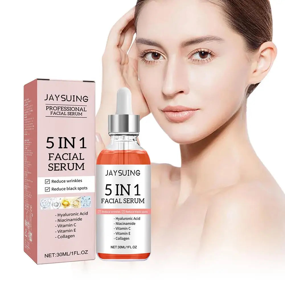 Jaysuing 5 In 1 Hyaluronic Acid Serum Vitamin C Collagen Facial Serum