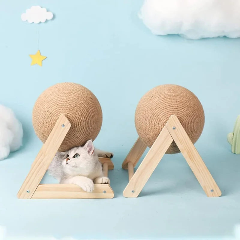 Interactive Sisal Scratching Ball Cat Toy For Claw Grinding