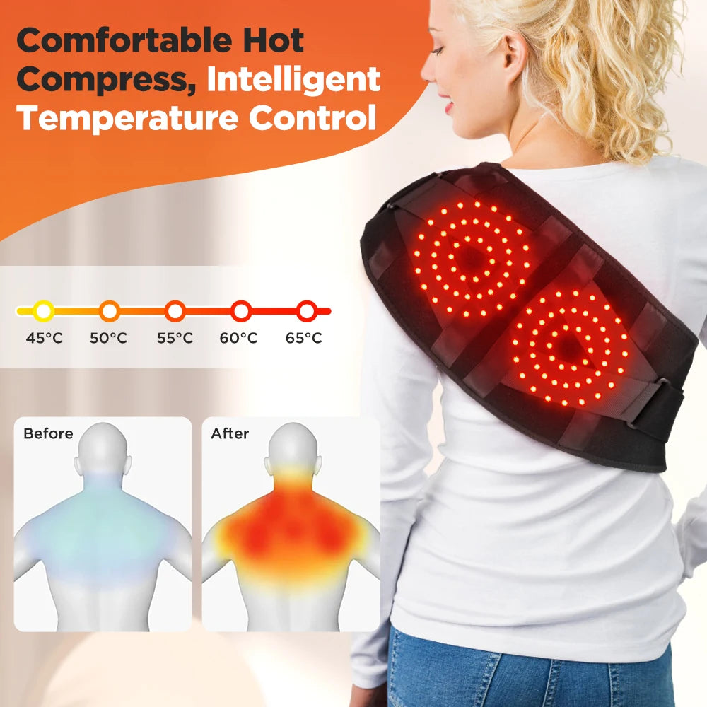 Hailicare Heating Vibration Massager Belt For Waist With Light Therapy