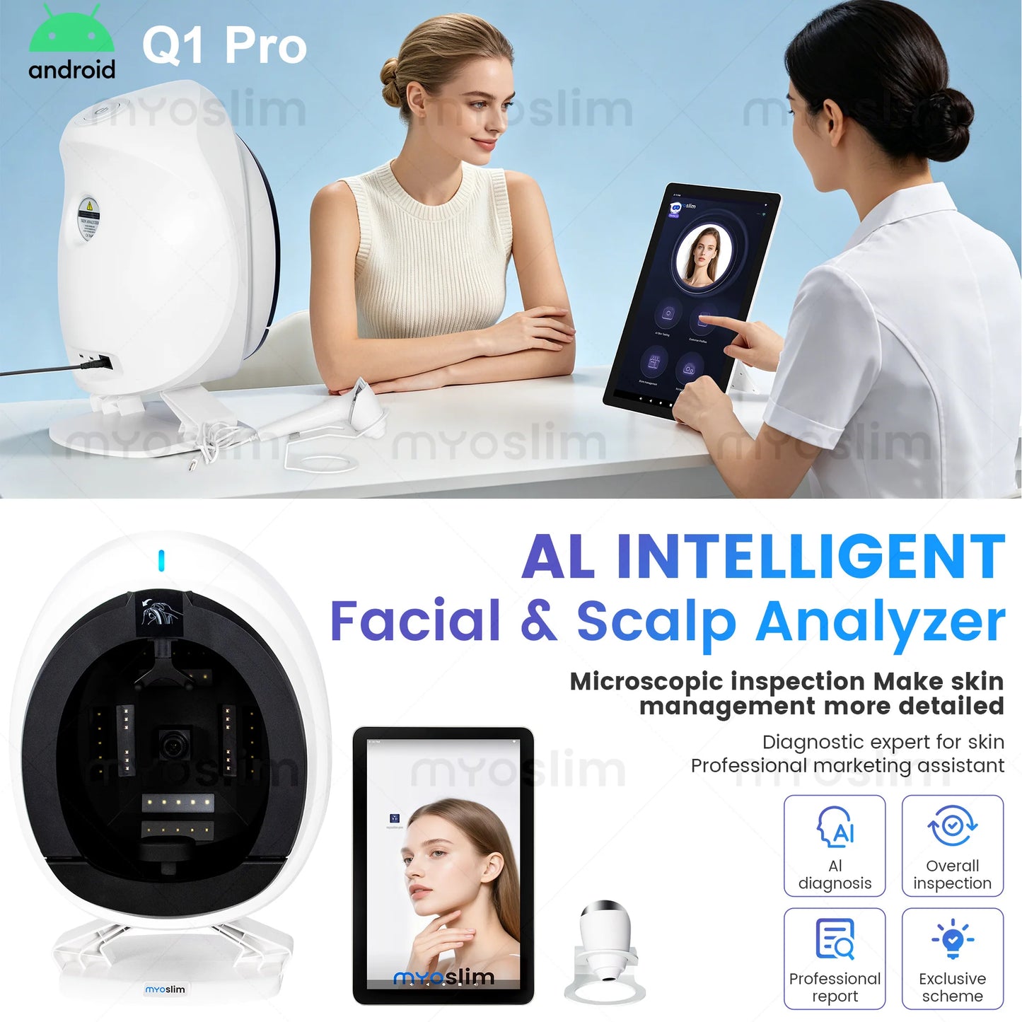 MYOSLIM AISIA Q1 3D AI Facial Skin Analyzer For Beauty