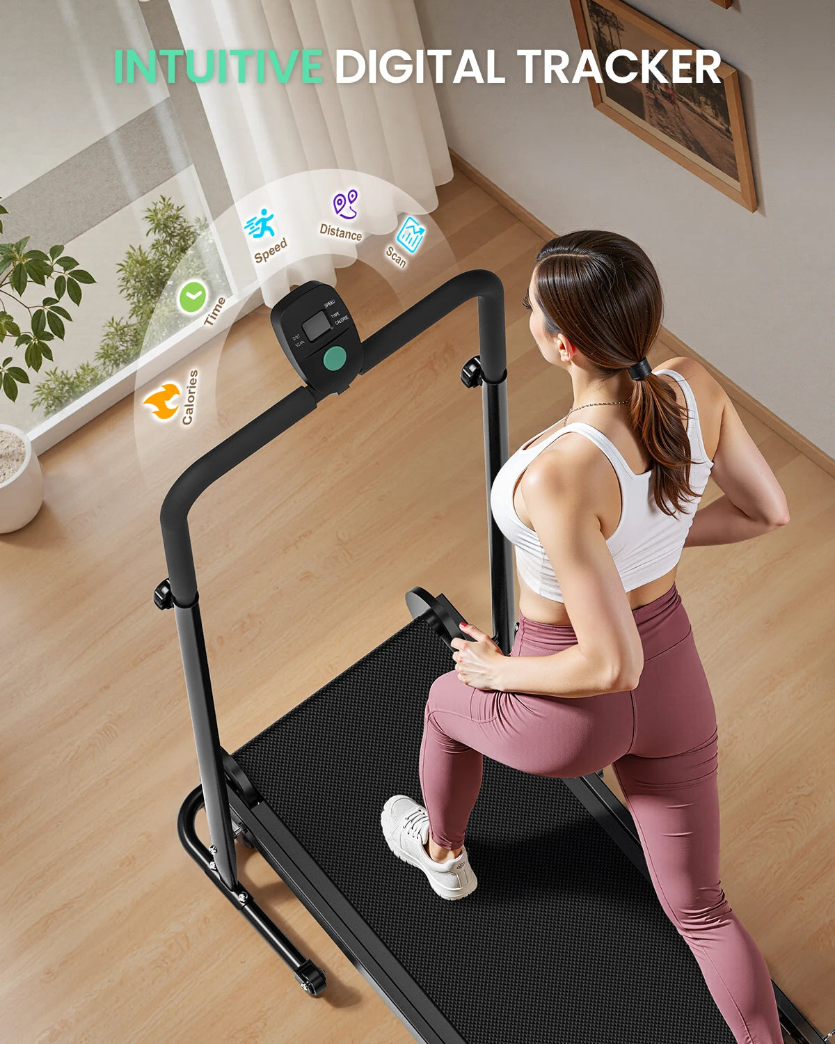 AKLUER Non Electric Treadmill With Dual Flywheel And Adjustable Incline