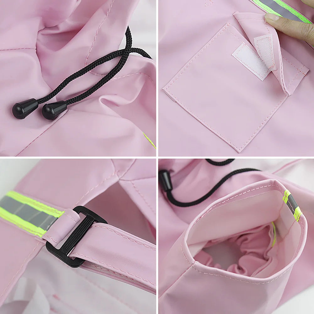 Dog Hooded Raincoat Reflective Waterproof Cloak Style For Dogs