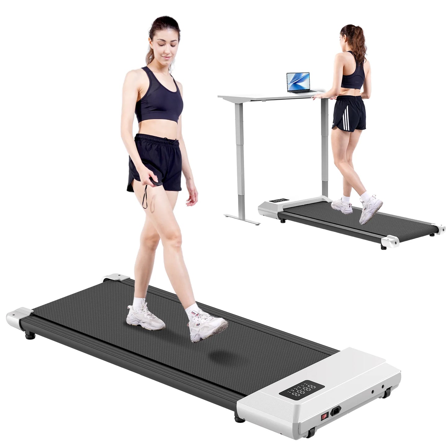2 In 1 Walking Pad Treadmill For HomeOfficeUnderDesk UltraQuiet