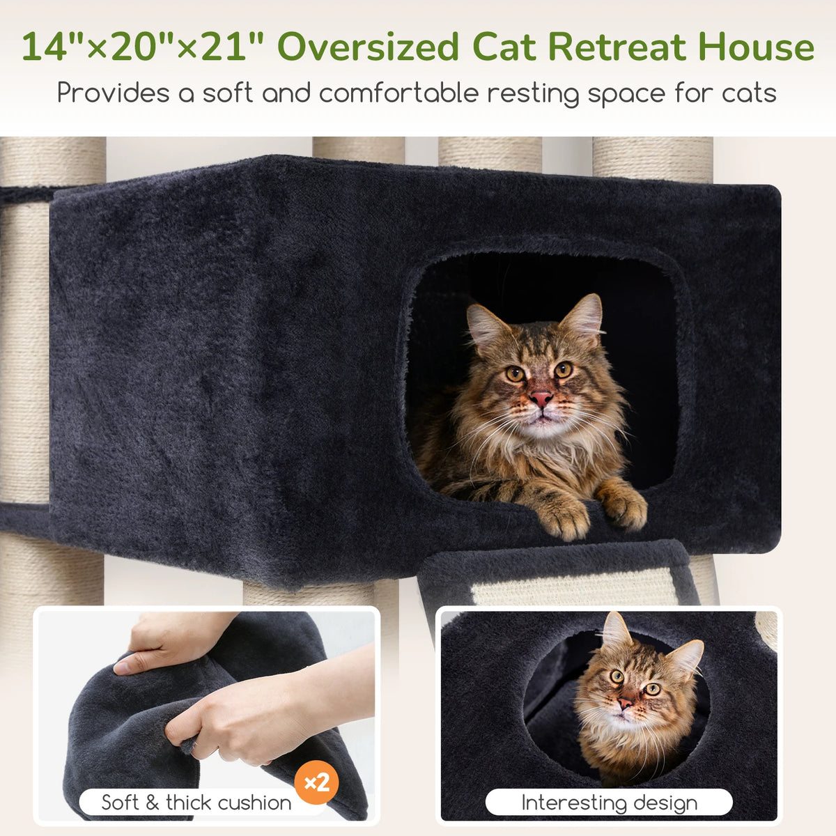 GLOBLAZER Multi-Level Cat Tree With Scratching Posts And Hammocks