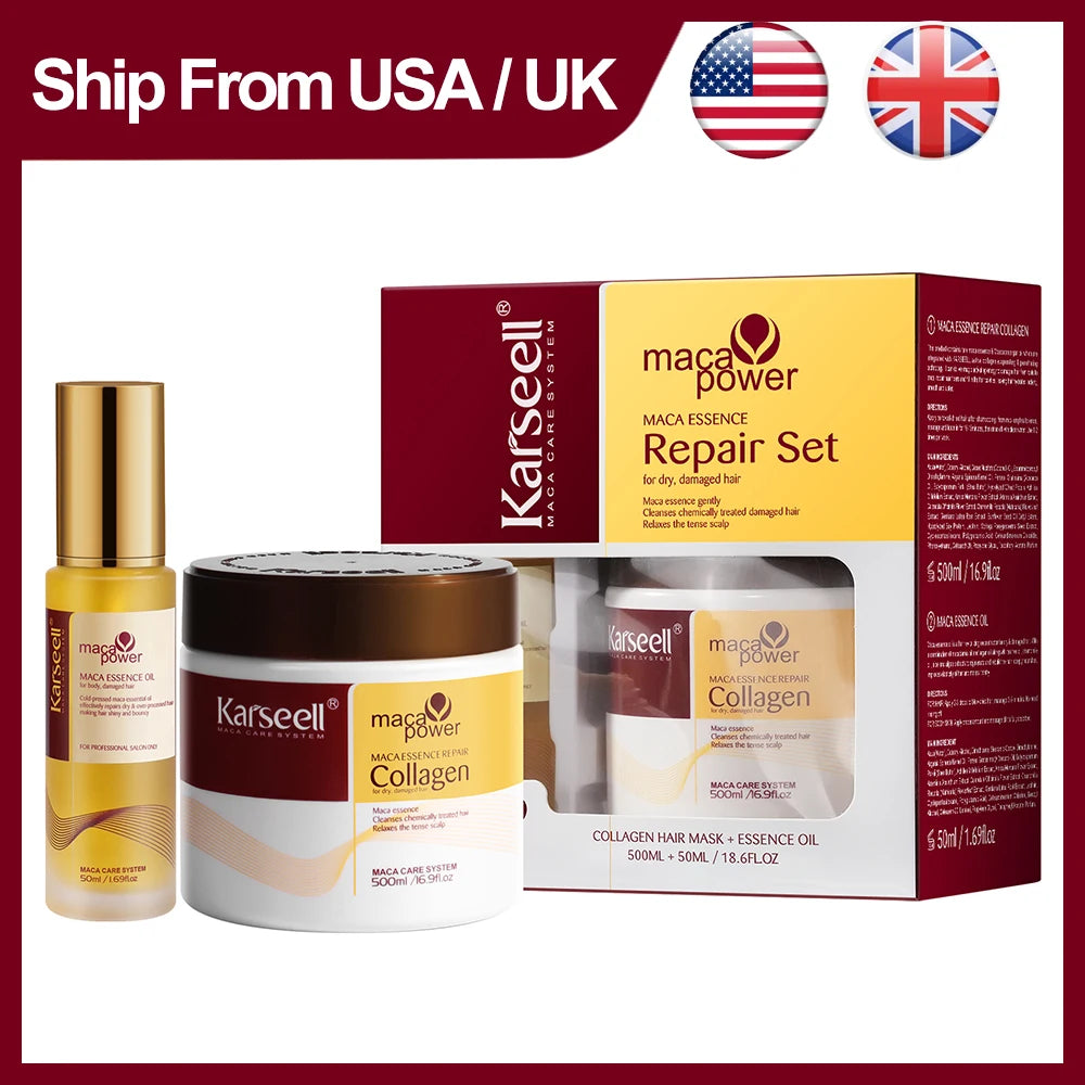 Karseell Collagen Hair Mask And Argan Oil Serum Set