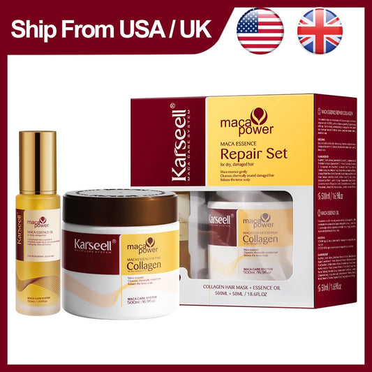 Karseell Collagen Hair Mask And Argan Oil Serum Set