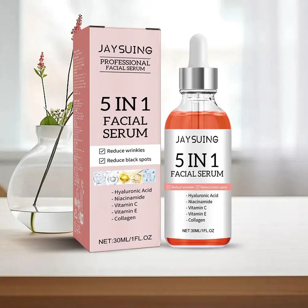Jaysuing 5 In 1 Hyaluronic Acid Serum Vitamin C Collagen Facial Serum