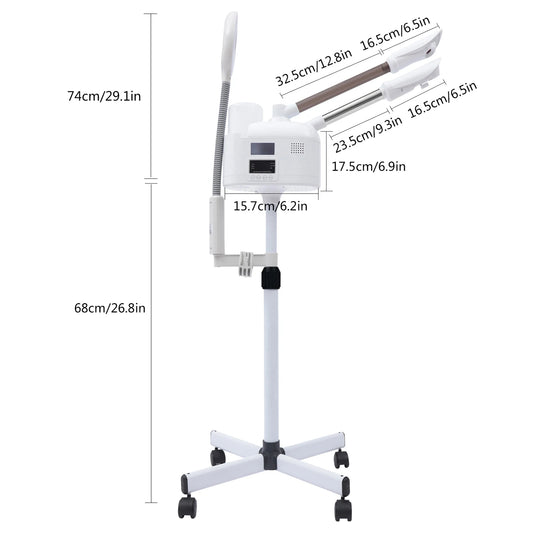 Bymaocar Facial Steamer With Hot Cold Nozzle And LED Lamp