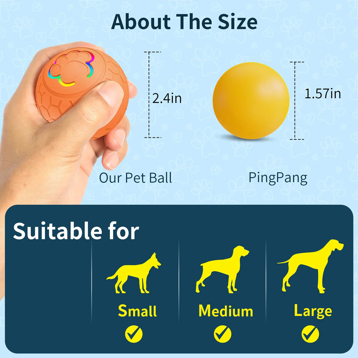 Interactive Electronic Dog Toy Ball USB Automatic Bouncing Rolling