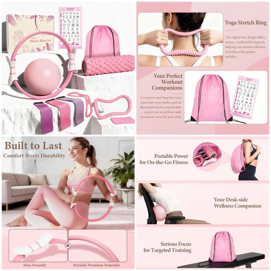 YTYIN Pilates Ring Kit 13-Piece Home Workout Set