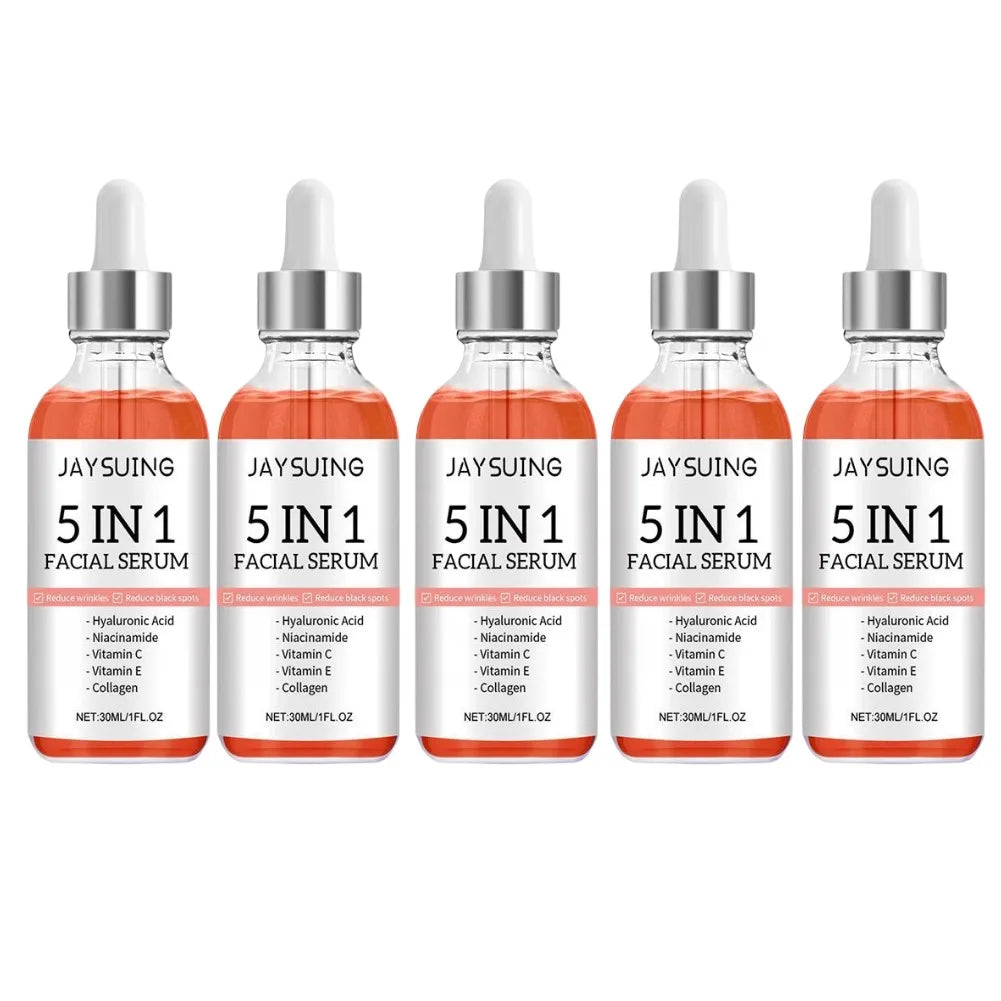 Jaysuing 5 In 1 Hyaluronic Acid Serum Vitamin C Collagen Facial Serum