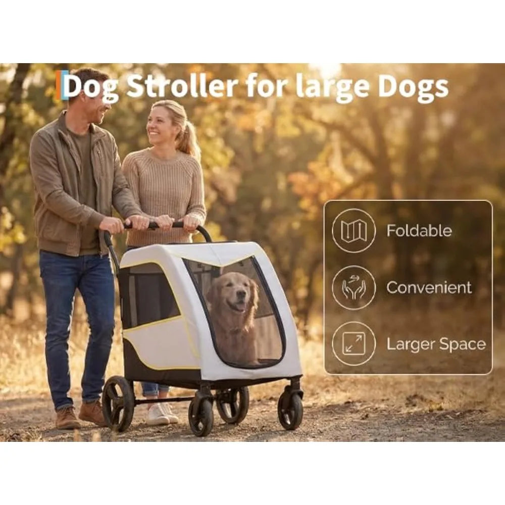 Garvee Foldable Pet Stroller For Dogs And Cats Breathable Carrier