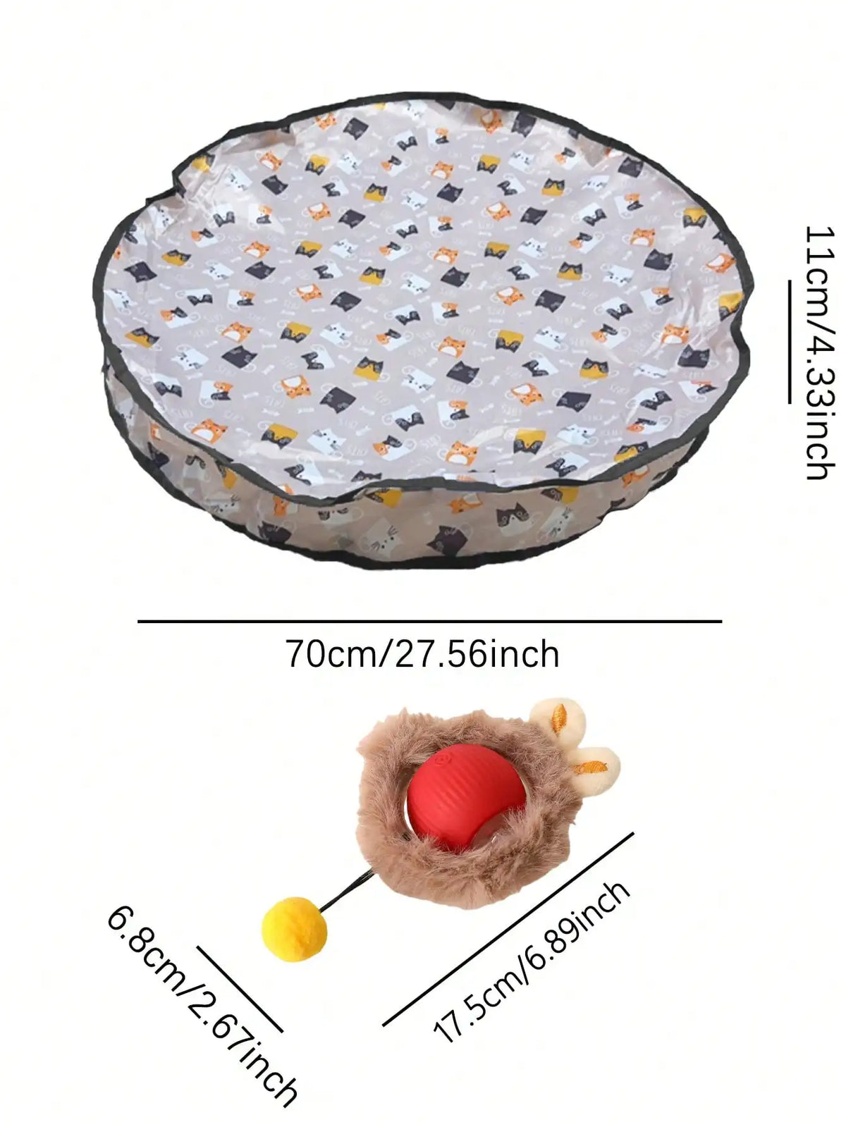 Electric Cat Ball Hunting Toy Set With Light USB Rechargeable