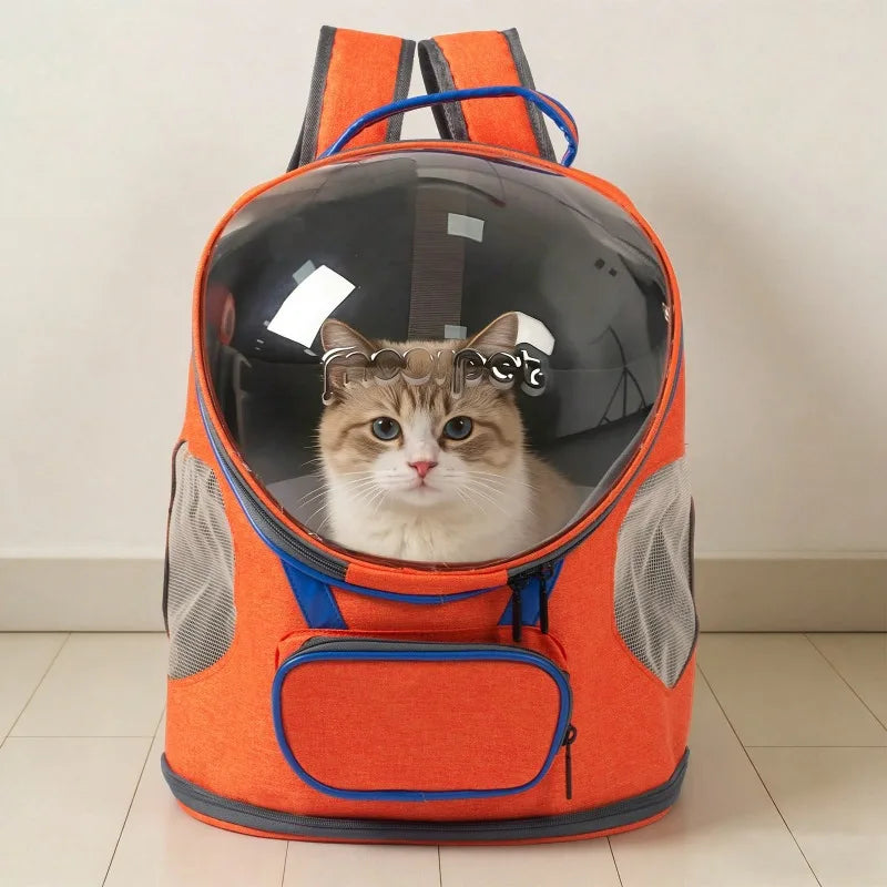 Foldable Breathable Transparent Pet Backpack Carrier For Cats And Dogs