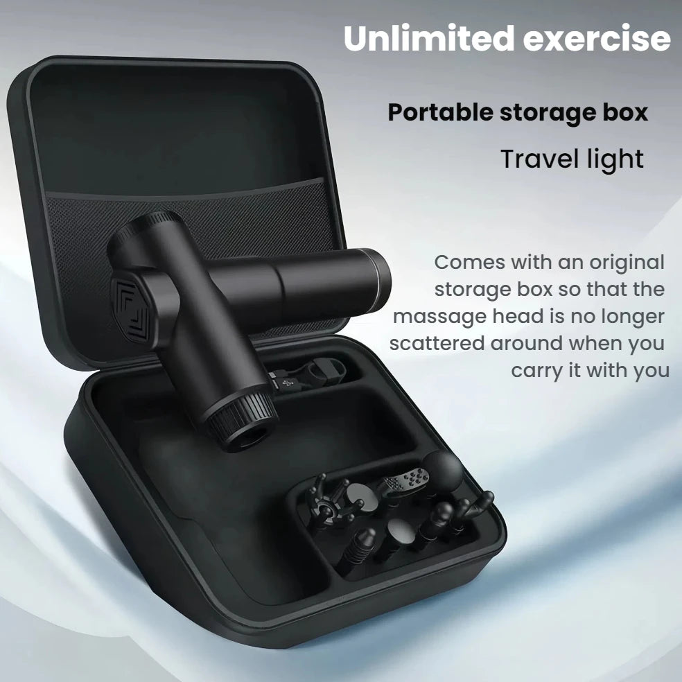 Multi Speed Massage Gun With 8 Attachments Deep Tissue Massager