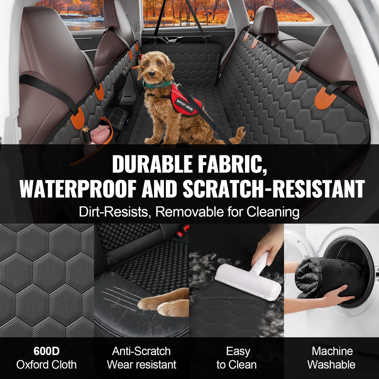 SucceBuy Back Seat Extender Car Seat Cover With Mesh Window