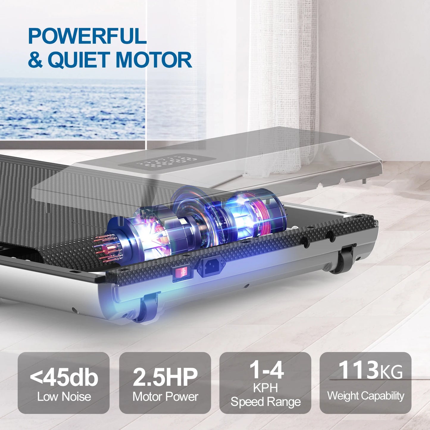 2 In 1 Walking Pad Treadmill For HomeOfficeUnderDesk UltraQuiet