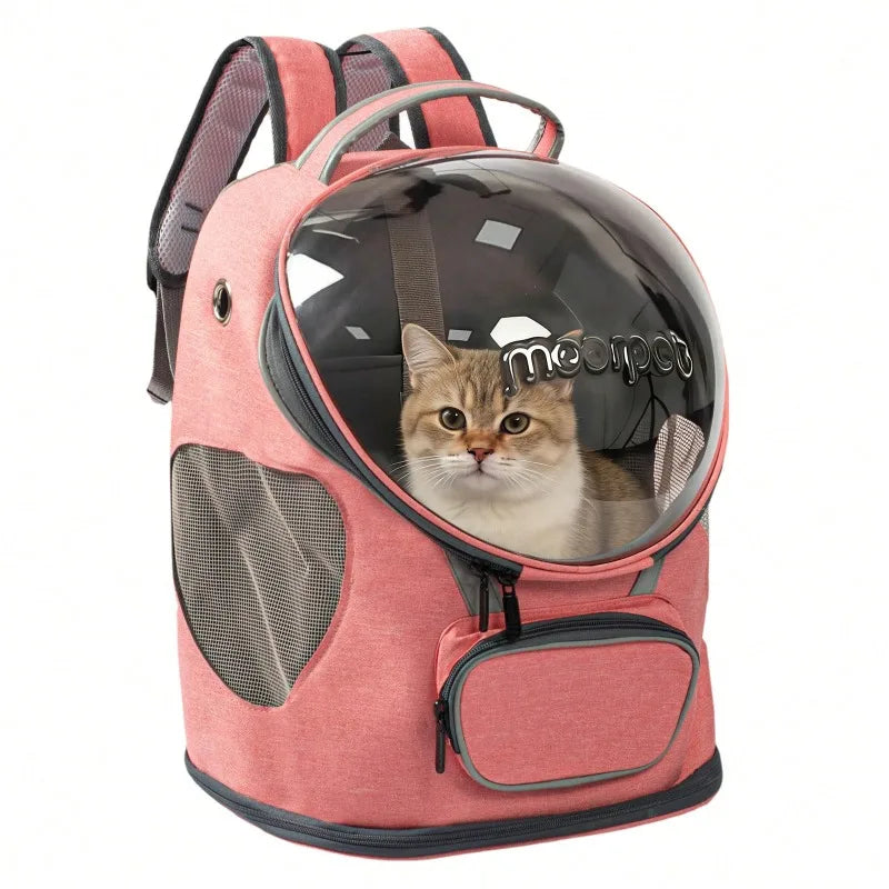 Foldable Breathable Transparent Pet Backpack Carrier For Cats And Dogs