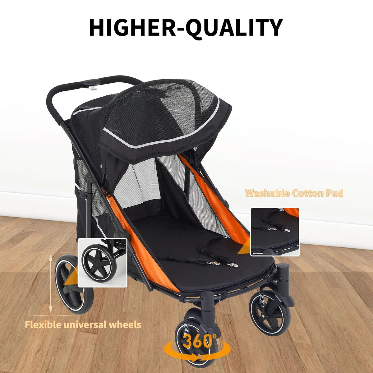 Folding Pet Stroller Four Wheel Dog And Cat Travel Carrier