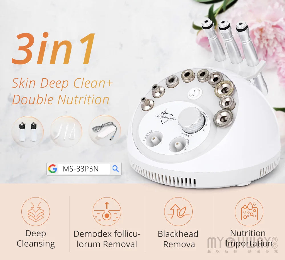 Mychway 3 In 1 Skin Care Ultrasound Dermabrasion Facial Device