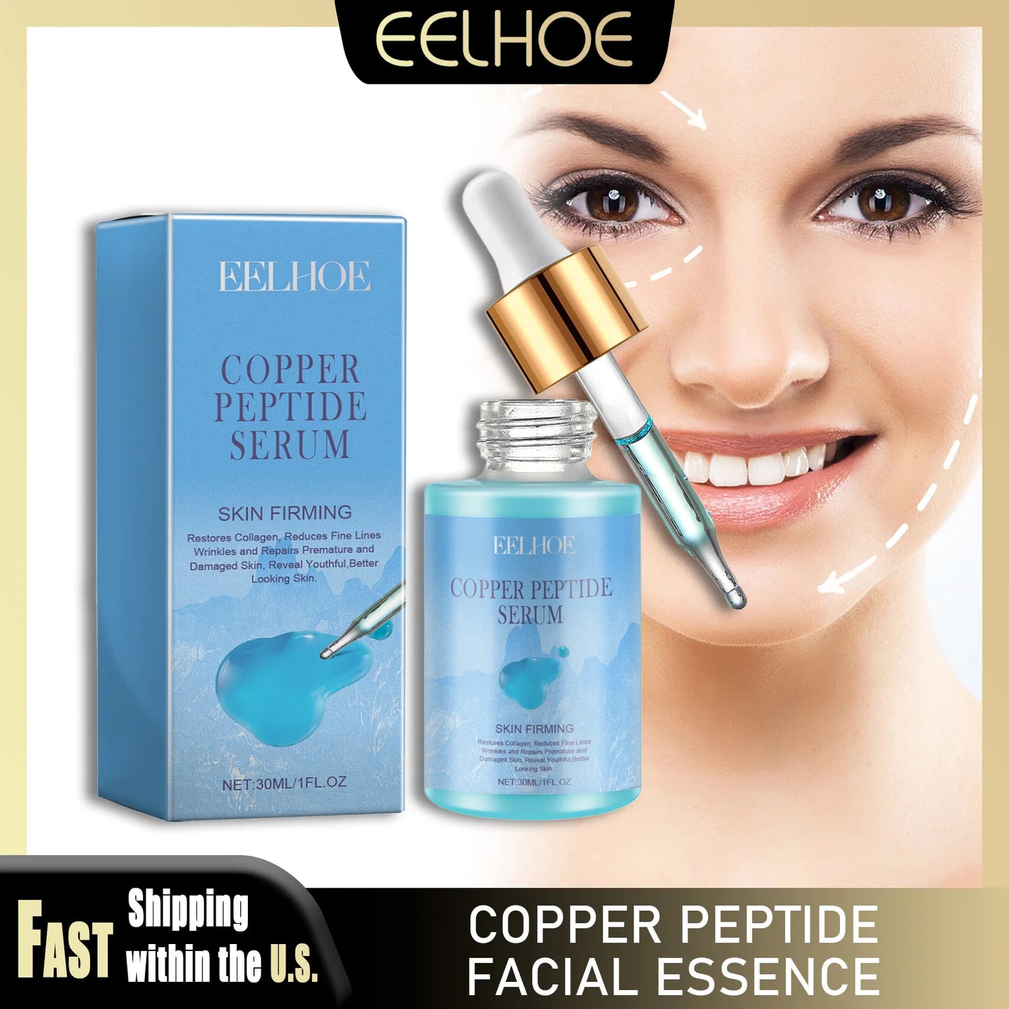 Eelhoe Copper Peptide Facial Serum Moisturizing Firming Skin