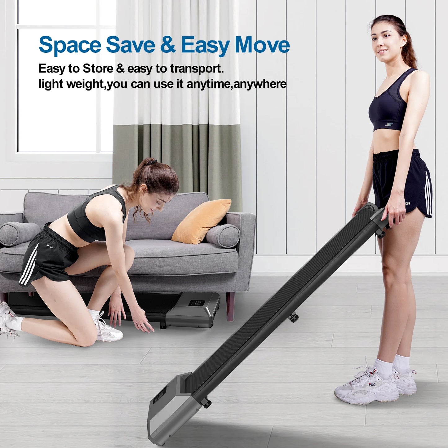 2 In 1 Walking Pad Treadmill For HomeOfficeUnderDesk UltraQuiet