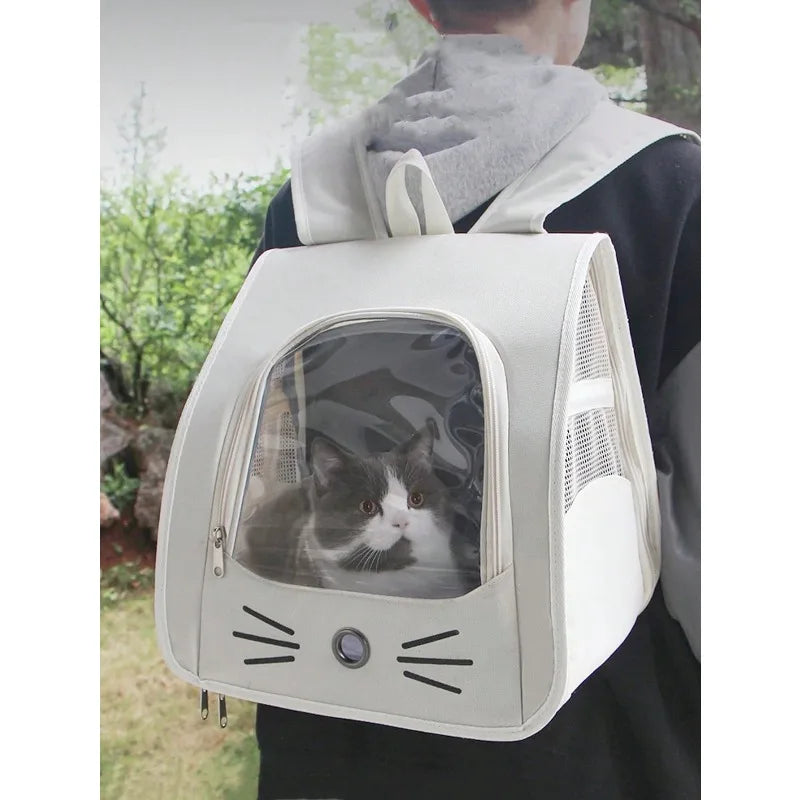 Transparent Breathable Oxford Cloth Pet Backpack Carrier