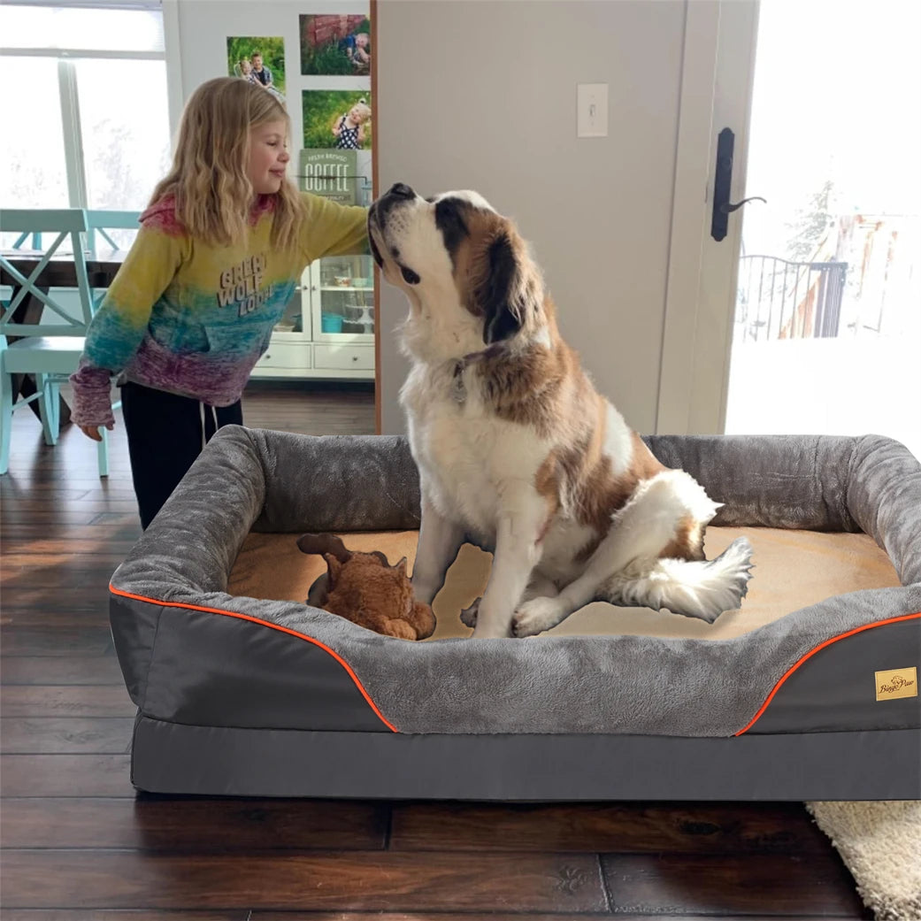 BORWART Orthopedic Memory Foam Dog Bed Sofa With Waterproof Removable Cover