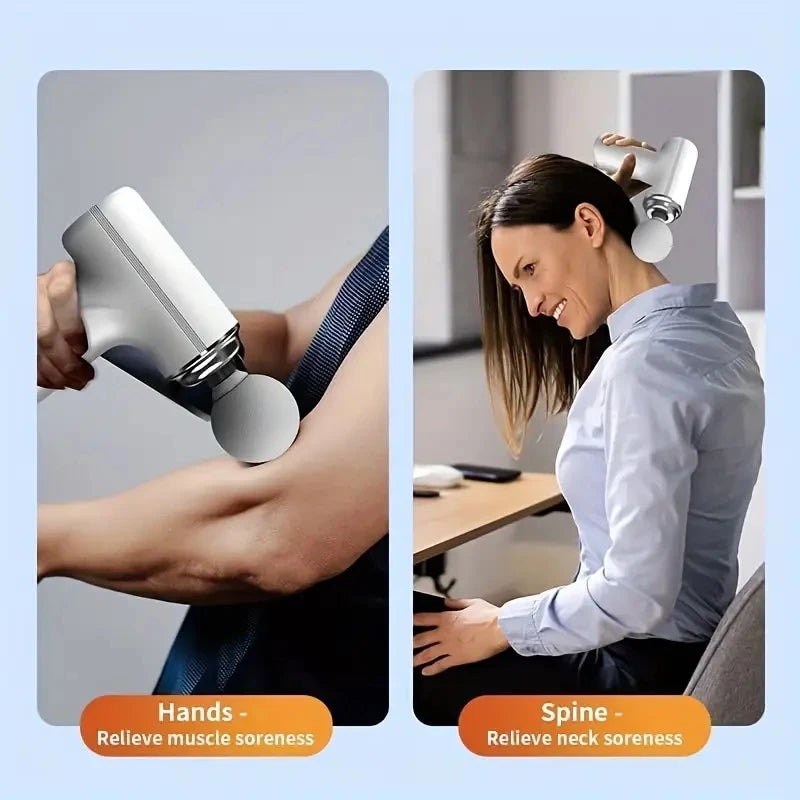Portable Electric Massage Gun With Four Heads For Deep Tissue Relief