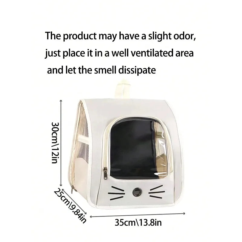 Transparent Breathable Oxford Cloth Pet Backpack Carrier